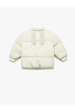 Koton Uzun Kollu Cepli Pamuk Astarlı Dik Yaka Şişme Mont Ekru 6wmb20005tw Ekru