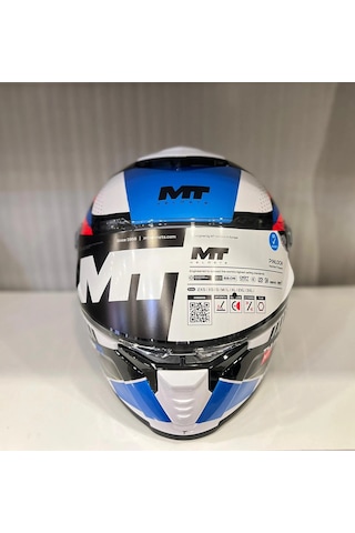 Kask Mt Thunder 4 Sv Luminence A7 Parlak Beyaz/mavi/kırmızı Çok Renkli