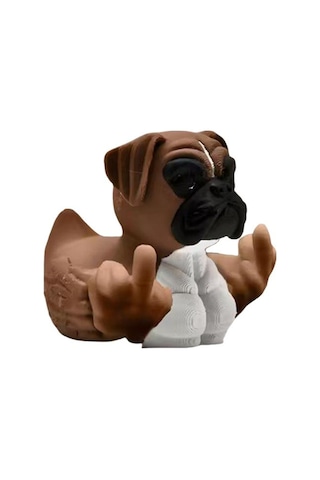 Orta Parmak Boksör Köpek Ördek Figürin Küçük Bulldog Ördek Reçine Heykeli Heykel Hayvan Modeli Ev Ofis Kitaplık Masaüstü Dekorasyonu Süs