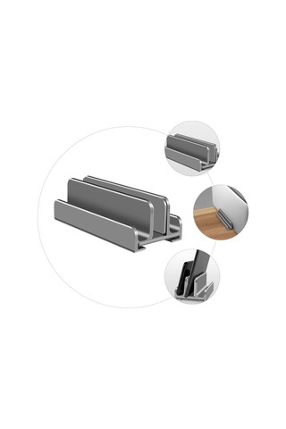 Masa Bilgisayar Rafında Dizüstü Bilgisayar İçin Sağlam Dizüstü Tutucu Dikey Alaşım Standı