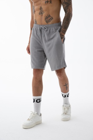 Erkek Füme Yüksek Kalite Relax-fit Rahat Kesim %100 Pamuk Bağcıklı Siyah Düz Basic Şort Füme