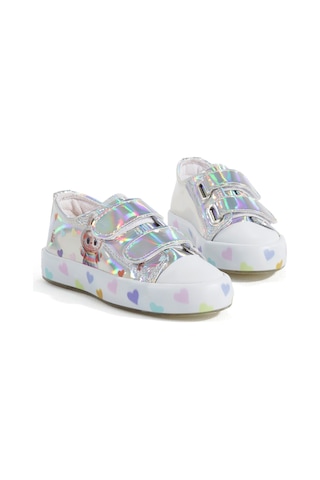 Artı Artı Ayakkabı Mia Kids-2401 Hologram 3d Kız Çocuk Cırtlı Işıklı Gümüş Sneakers Gümüş