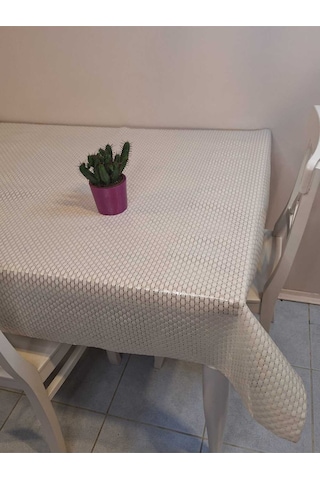 Ithal Pvc Muşamba - Desenli Silinebilir Masa Örtüsü 07iz10 Bej