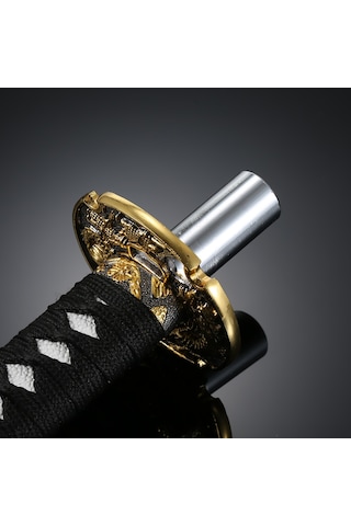 Wezone Otomatik Vites Kolu Başlığı - Samurai Stili Bıçak Desenli, 31cm Siyah-kırmızı, Ergonomik El Hissi, Çelik Ve Metal Malzeme İle Dayanıklı Siyah