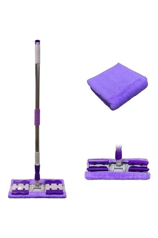 Sihirli Spin Mop Teleskopik Çok Amaçlı Mop +1 Bez Hediyeli - Mor 5332 0