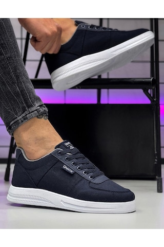 Ghattix Erkek Keten Sneaker Ayakkabı Lacivert Lacivert