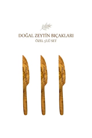 Doğal Zeytin Ağacı Tereyağı Bıçağı 17 Cm - El Yapımı Ahşap Sürülebilir Kahvaltı Bıçağı Doğal Kamp Ev Masa Sofra Piknik Kahverengi