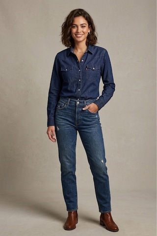 Levi's Pamuk Western Kadın Kot Gömlek Lacivert