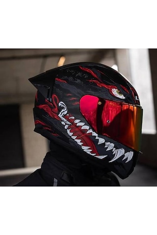 Ls2 Rapıd 2 Race Kaıju Fullface Motosiklet Kaskı Kırmızı Camlı Siyah