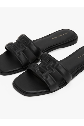 Tommy Hilfiger Th Logo Strap Mule Kadın Siyah Sandalet - Fw0fw08671