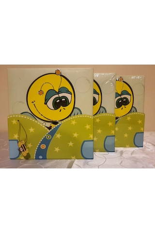 Cmf Kutulu Bebek Fotoğraf Resim Albümü 15x21 Cm 20'li + 10x15 Cm 60'lı Sarı