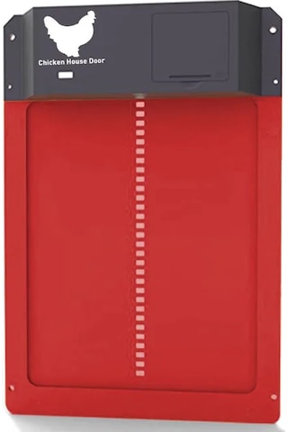Otomatik Tavuk Kümesi Kapı Açacağı Akülü Işık Algılama Kontrolü Su Geçirmez Pet Red