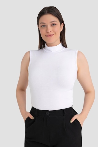 Arma Yıldız Kadın Beyaz Balıkçı Yaka Kolsuz Body 3'lü Paket Beyaz
