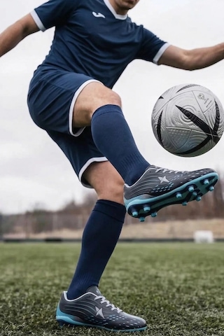 In Step Air La Liga Siyah Mavi Akademik Futbol Ayakkabısı Halı Saha Krampon - 535 Lacivert