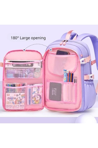 Ebitda Mavi 2023 İlköğretim Kız Çanta, Omurga Korumalı, Hafif, Buzdolabı Açık, Büyük Kapasiteli Kitap Çantası Büyük Boy Mavi