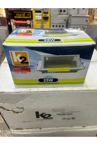 Kdl247 Cob Ledli Down.25w Dikdörtgen S/a Beyaz Armatür Beyaz