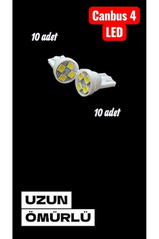 T10 10 Adet Dipsiz Park Ampul Canbus Arıza Işığı Yakmaz