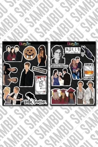 The Vampire Diaries Temalı Sticker Etiket Seti 1 -vampir Günlükleri Sticker- Laptop Notebook Telefon Genel