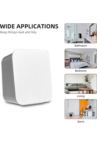 Moveevo Duvar Montlu Su Geçirmez Abs Depolama Kutusu - Duş Odası, Mutfak İçin Deliksiz Kurulum, Parfüm, Tıbbi Ürünler Saklama, Beyaz Beyaz