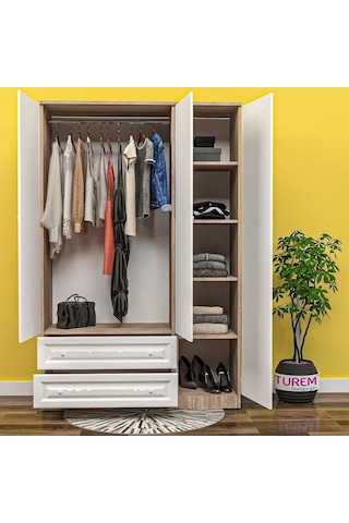 Sevtap 4 Kapılı Gardırop Mdf Sis Gri