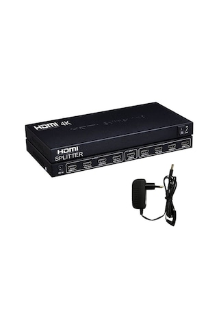 Wozlo 8 Port 4k Hdmı Splitter Görüntü Ses Çoklayıcı Ultra Hd Adaptörlü Metal Kasa - 1 Giriş 8 Çıkış