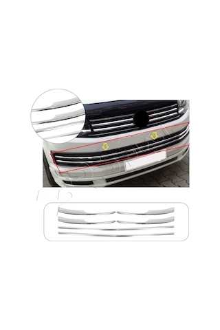 Volkswagen Transporter T6 Uyumlu Krom Ön Tampon Çıtası 6 Parça Paslanmaz Çelik
