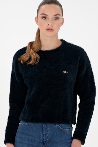 U.S. Polo Assn. Kadın Lacivert Bisiklet Yaka Yumuşak Dokulu Kazak 50297898-VR033