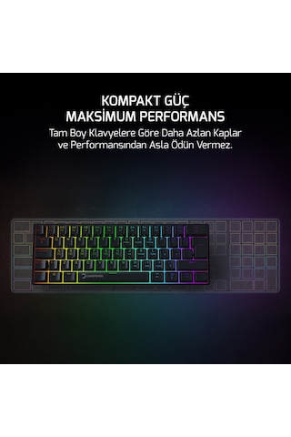 Gamepower Lyra Rgb 60m 62tuş Siyah Mekanik Kablolu Red Switch Ckckgmp0015