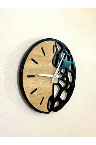 Modern Ahşap Duvar Saati - Minimalist Geometrik Tasarım - Sessiz Çalışan Dekoratif Saat - Ev Ve Ofis Hediyesi - Öz Çok Renkli