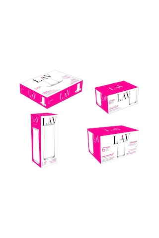 Lav Vera Cam Çeyiz Seti 25'li (6 Çay Bardağı, 6 Çay Tabağı, 6 Su , 6 Meşrubat Bardağı, 1 Karaf)