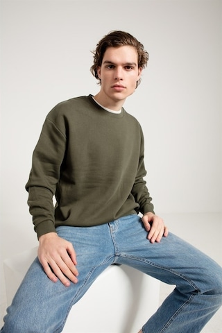 Jahr Marc Oversize Asit Yıkamalı Haki Erkek Sweatshirt Haki