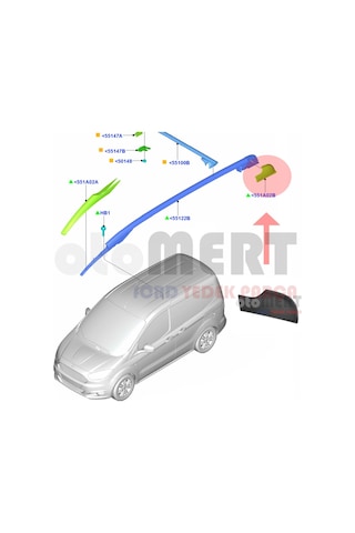 Courier Arka Tavan Rayı Dış Plastiği 2014-2023 (SOL) | 534545313