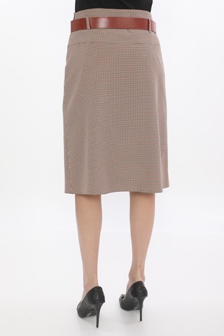 Soralline Kadın Baharlık Ofis Etek 722 Desenli Kırmızı