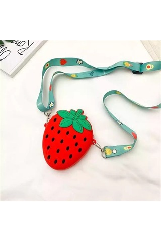 Fastbuy Çilek Figür Omuz Askılı Çanta, Çok Renk Seçenekli Açık Bej