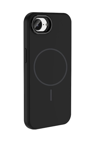Maks Technology Apple iPhone Uyumlu 17e Kılıf M-safe Şarj Özellikli Metal Kamera Çerçeveli Mkst Edi Silikon Kapak - Siyah