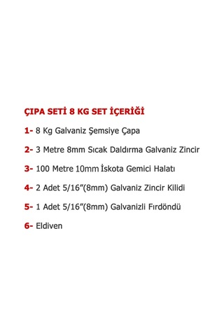 Tekne Ve Şişme Bot İçin Hazır Çapa Seti 8kg Şemsiye Çapalı