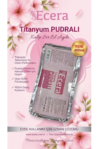 Ecera Titanyum Pudralı Kalıp Sir Ağda Pudralı Pembe 400 Ml
