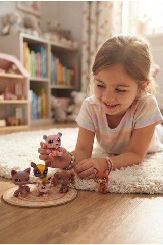Pet Star Little Sevimli Minişler 6'lı Miniş Oyuncak Seti Hayvan Figür ve Aksesuarları 3046A22