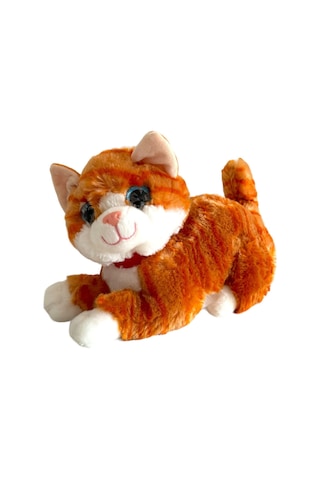 Sesli Miyavlayan Jumbo 30 Cm Peluş Kedi - Kahverengi Kahverengi