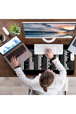 Mousepad 90x40 Xxl Büyük Boy Türkçe Klavye Kısayolları Mousepad Word Excel Powerpoint Office Gaming 90cm X 40cm