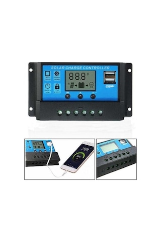 10A Dijital Güneş Paneli Solar Akü Şarj Kontrol Cihazı 12 V 24 V