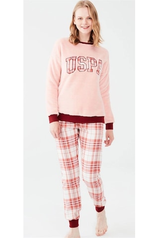U.S. Polo Assn. U.s Polo Assn. 16651 Kadın Uzun Kollu Pijama Takımı-somon