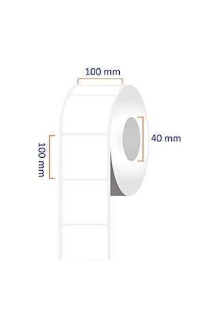 Kargo Etiketi Eko Termal Etiket 100mm X 100mm Ruloda 500 Adet 40mm Kuka Çapında Direk Termal Transfer Etiketi 1