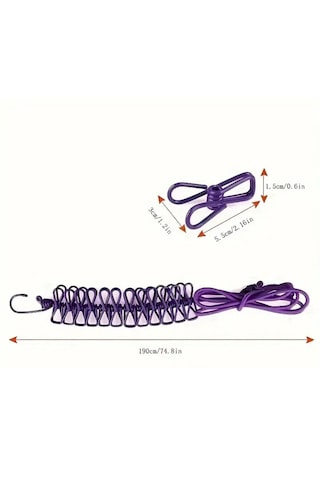 Buffer Çamaşır İpi 12 Mandallı Klipsli Lastikli Çamaşır Mandallar