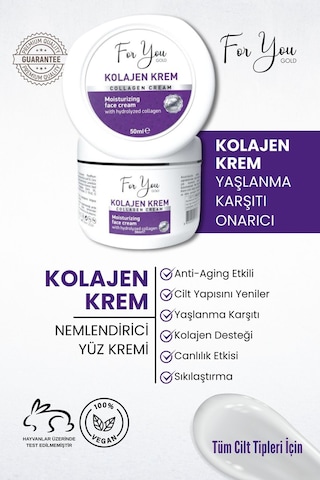 Dolgunlaştırıcı, Yaşlanma Ve Kırışıklık Karşıtı Collagen Cilt Bakım Kremi 50 Ml