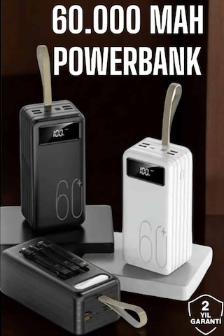Powerbank 60.000 Mah Dijital Göstergeli 4 Portlu Taşınabilir Çok Renkli 90063371