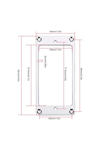 Hfambition Elektro Gitar Telsiz Çerçevesi Metal Konstrüksiyon 2 Adet Siyah 92x46mm - Dıy Yer Değiştirme Aksesuarı