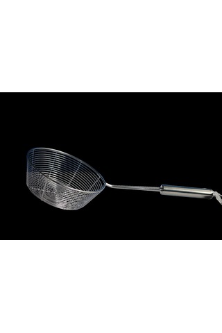 Çelik Derin Yağ Kevgiri 43cm Gümüş