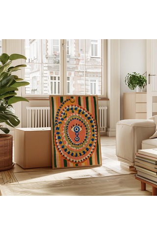 Nazar Boncuğu Duvar Sanatı Boho Sürrealist Göz Posteri Renkli Ezoterik Ev Dekorasyonu