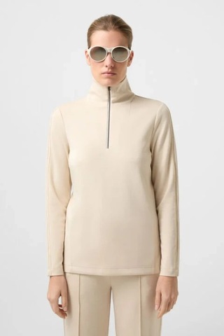 Bogner Fire&ıce Bogner Nadja Stand-up Yaka Ve B-logo Detaylı Kadın Sweatshirt Bej